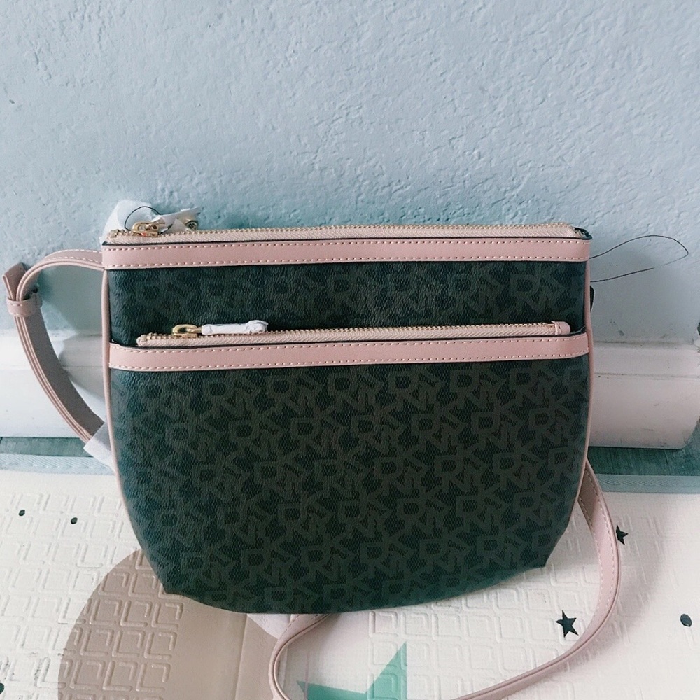 DKNY Black and Pink Crossbody Bag